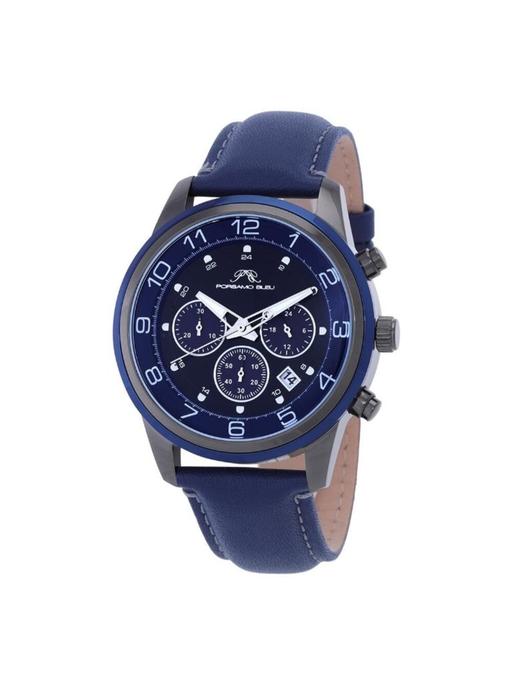 NWT Porsamo Bleu Arthur Chronograph Quartz Blue Dial Men's Watch